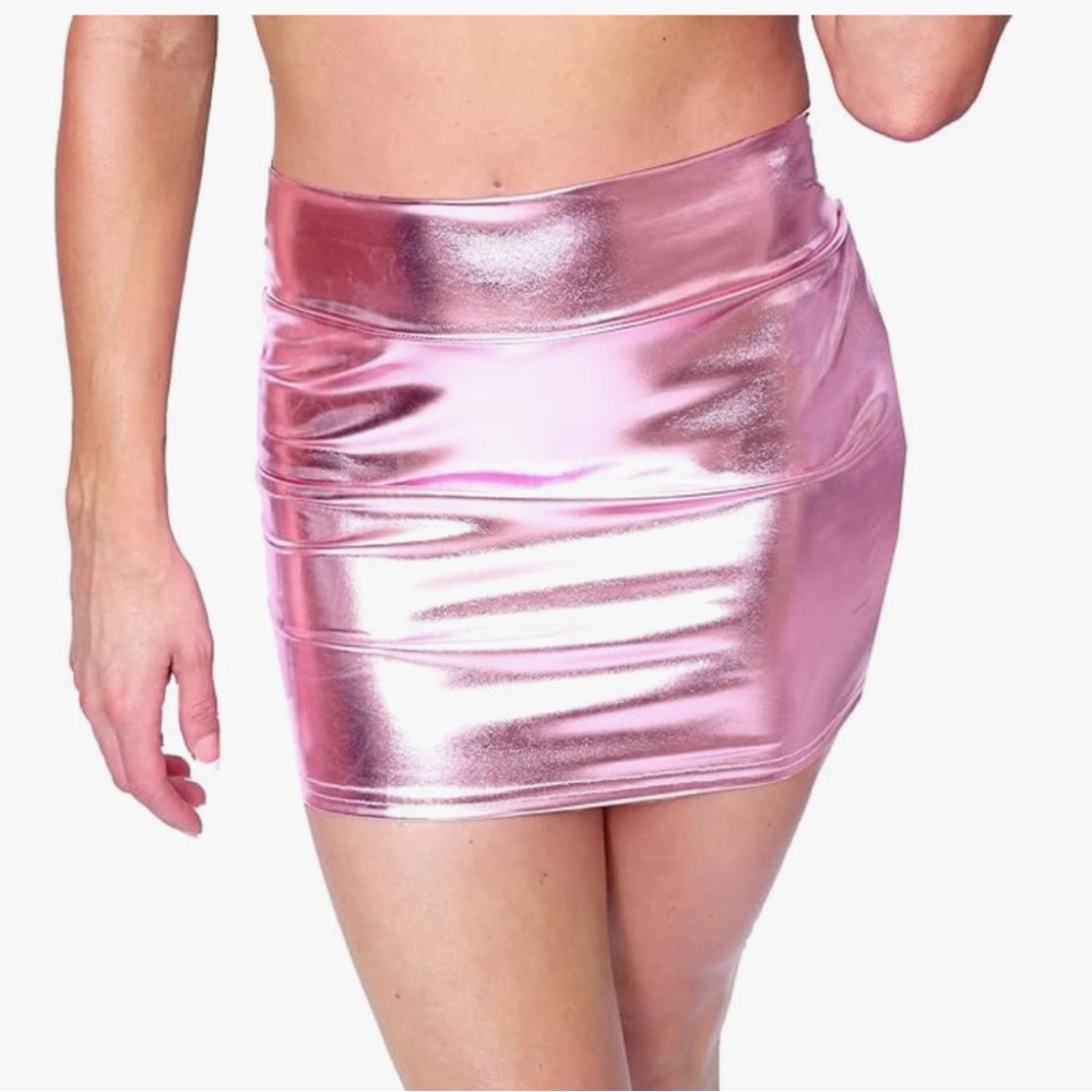 Pink Shiny Mini Skirt